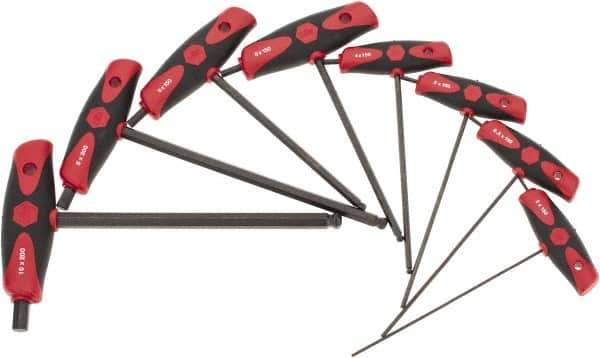 Wiha - 8 Piece T-Handle Hex Key Set - Hex Range 2 to 10mm - Eagle Tool & Supply