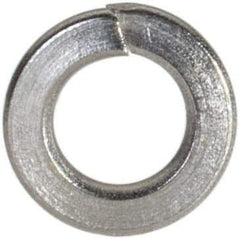 Value Collection - #5, 0.031" Thick Split Lock Washer - 18-8 Stainless Steel, Uncoated, 0.127" Min ID, 0.133" Max ID, 0.236" Max OD - Eagle Tool & Supply
