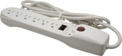 Hubbell Wiring Device-Kellems - 6 Outlets, 125 Volts, 15 Amps, 6' Cord, Power Outlet Strip - Free Hanging Mount, 5-15R NEMA Configuration - Eagle Tool & Supply