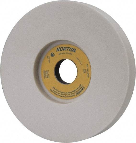Norton - 7" Diam x 1-1/4" Hole x 1" Thick, J Hardness, 60 Grit Surface Grinding Wheel - Aluminum Oxide, Type 5, Medium Grade, 3,600 Max RPM, Vitrified Bond, One-Side Recess - Eagle Tool & Supply