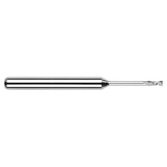 Miniature End Mills - Long Reach, Standard Flute - 0.0900″ Cutter Diameter × 0.2700″ Length of Cut × 0.6250″ (5/8″) Reach Carbide Square End Mill, 2 Flutes - Exact Industrial Supply