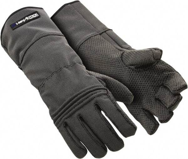 HexArmor - Size L (9), ANSI Cut Lvl A9, Puncture Lvl 3, Silicone Rubber Coated SuperFabric Cut Resistant Gloves - Palm Coated, Dyneema Lining, Gauntlet Cuff, Gray, Paired - Eagle Tool & Supply