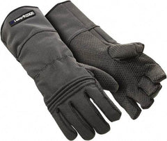 HexArmor - Size L (9), ANSI Cut Lvl A9, Puncture Lvl 3, Silicone Rubber Coated SuperFabric Cut Resistant Gloves - Palm Coated, Dyneema Lining, Gauntlet Cuff, Gray, Paired - Eagle Tool & Supply
