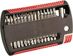 Wiha - 31 Piece, 1/4" Drive Screwdriver Bit Set - #1 to #2 Phillips, 5/64 to 1/4" Hex, T8 to T25 Torx, #1 & #2 Pozidriv - Eagle Tool & Supply