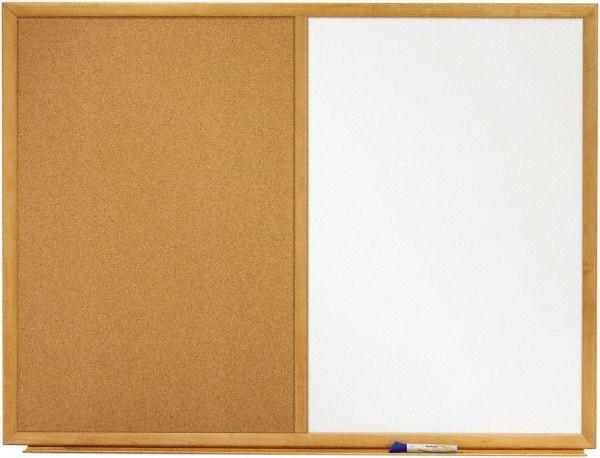Quartet - 24" High x 36" Wide Cork/Melamine Dry Erase Board - Fiberboard Frame, 24-3/4" Deep, Includes Accessory Tray/Rail & One Dry-Erase Marker & Mounting Kit - Eagle Tool & Supply