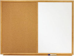 Quartet - 24" High x 36" Wide Cork/Melamine Dry Erase Board - Fiberboard Frame, 24-3/4" Deep, Includes Accessory Tray/Rail & One Dry-Erase Marker & Mounting Kit - Eagle Tool & Supply