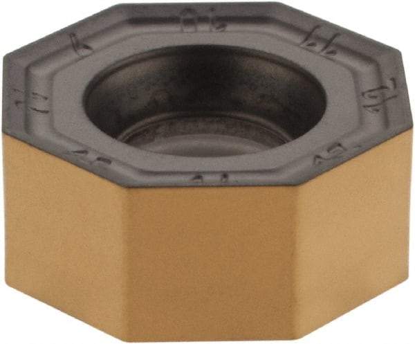 Iscar - ONMU050505 MM Grade IC830 Carbide Milling Insert - TiAlN/TiN Finish, 0.2047" Thick, 13mm Inscribed Circle, 0.5mm Corner Radius - Eagle Tool & Supply