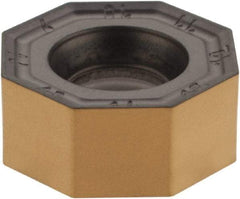 Iscar - ONMU050505 MM Grade IC830 Carbide Milling Insert - TiAlN/TiN Finish, 0.2047" Thick, 13mm Inscribed Circle, 0.5mm Corner Radius - Eagle Tool & Supply