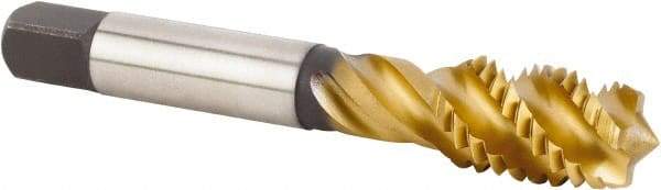Kennametal - 3/4-10 UNC 4 Flute 2BX Modified Bottoming Spiral Flute Tap - Powdered Metal, TiCN/TiN Finish, 107.95mm OAL, Right Hand Flute, Right Hand Thread, Series T630 - Eagle Tool & Supply