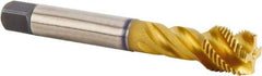 Kennametal - M16x1.50 Metric 4 Flute 6HX Modified Bottoming Spiral Flute Tap - Powdered Metal, TiCN/TiN Finish, 100mm OAL, Right Hand Flute, Right Hand Thread, Series T631 - Eagle Tool & Supply