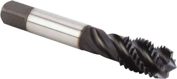 Kennametal - 5/8-11 UNC 4 Flute 2BX Modified Bottoming Spiral Flute Tap - Powdered Metal, TiN/CrC/C Finish, 96.77mm OAL, Right Hand Flute, Right Hand Thread, Series T630 - Eagle Tool & Supply