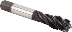 Kennametal - 5/8-11 UNC 4 Flute 2BX Modified Bottoming Spiral Flute Tap - Powdered Metal, TiN/CrC/C Finish, 96.77mm OAL, Right Hand Flute, Right Hand Thread, Series T630 - Eagle Tool & Supply