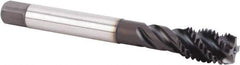 Kennametal - M16x2.00 Metric 4 Flute 6HX Modified Bottoming Spiral Flute Tap - Powdered Metal, TiN/CrC/C Finish, 110mm OAL, Right Hand Flute, Right Hand Thread, Series T631 - Eagle Tool & Supply