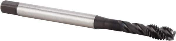 Kennametal - M6x1.00 Metric 3 Flute 6HX Modified Bottoming Spiral Flute Tap - Powdered Metal, TiN/CrC/C Finish, 80mm OAL, Right Hand Flute, Right Hand Thread, Series T631 - Eagle Tool & Supply