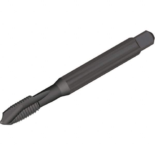 Kennametal - #10-32 UNJF, 2 Flute, Oxide Finish, Vanadium High Speed Steel Spiral Point Tap - Plug Chamfer, Right Hand Thread, 70.2mm OAL, 12.2mm Thread Length, 6mm Shank Diam, 3B Class of Fit, Series T820 - Exact Industrial Supply