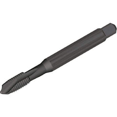 Kennametal - #10-32 UNJF, 2 Flute, Oxide Finish, Vanadium High Speed Steel Spiral Point Tap - Plug Chamfer, Right Hand Thread, 70.2mm OAL, 12.2mm Thread Length, 6mm Shank Diam, 3B Class of Fit, Series T820 - Exact Industrial Supply