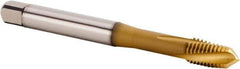 Kennametal - M10x1.50 Metric 3 Flute 6HX Plug Spiral Flute Tap - Powdered Metal, TiCN/TiN Finish, 100.1mm OAL, Left Hand Flute, Right Hand Thread, Series T620 - Eagle Tool & Supply