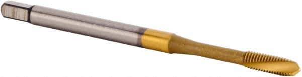 Kennametal - M5x0.80 Metric 3 Flute 6HX Plug Spiral Flute Tap - Powdered Metal, TiCN/TiN Finish, 70mm OAL, Left Hand Flute, Right Hand Thread, Series T620 - Exact Industrial Supply