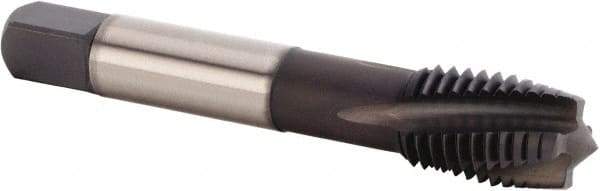 Kennametal - 5/8-11 UNC 4 Flute 3BX Plug Spiral Flute Tap - Powdered Metal, TiN/CrC/C Finish, 96.77mm OAL, Left Hand Flute, Right Hand Thread, Series T620 - Eagle Tool & Supply