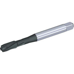 Kennametal - M8x1.25 Metric 3 Flute 6HX Plug Spiral Flute Tap - Powdered Metal, TiN/CrC/C Finish, 90mm OAL, Left Hand Flute, Right Hand Thread, Series T621 - Eagle Tool & Supply