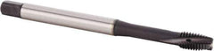 Kennametal - M5x0.80 Metric 2 Flute 6HX Plug Spiral Flute Tap - Powdered Metal, TiN/CrC/C Finish, 70mm OAL, Left Hand Flute, Right Hand Thread, Series T621 - Eagle Tool & Supply