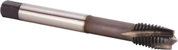 Kennametal - M16x2.00 Metric 4 Flute 6HX Plug Spiral Flute Tap - Powdered Metal, TiN/CrC/C Finish, 110mm OAL, Left Hand Flute, Right Hand Thread, Series T620 - Eagle Tool & Supply