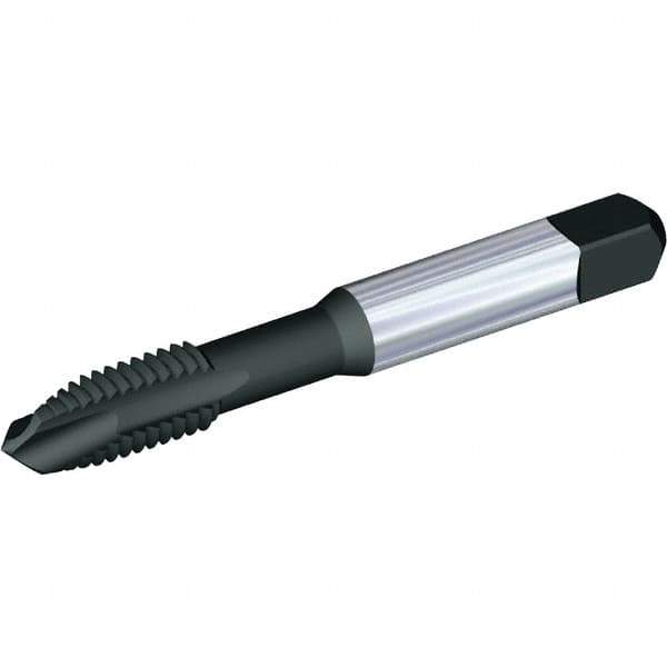 Kennametal - M6x1.00, 3 Flute, TiN/CrC/C Finish, Vanadium High Speed Steel Spiral Point Tap - Plug Chamfer, Right Hand Thread, 2-1/2" OAL, 16mm Thread Length, 6.48mm Shank Diam, 6H Class of Fit, Series GOtap - Exact Industrial Supply