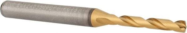 Kennametal - 3.5mm 140° Solid Carbide Jobber Drill - Multilayer TiAlN Finish, Right Hand Cut, Spiral Flute, Straight Shank, 66mm OAL, Standard Point - Eagle Tool & Supply