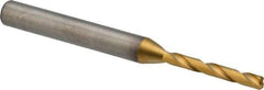 Kennametal - 3.1mm 140° Solid Carbide Jobber Drill - Multilayer TiAlN Finish, Right Hand Cut, Spiral Flute, Straight Shank, 66mm OAL, Standard Point - Eagle Tool & Supply