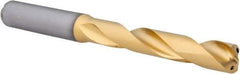 Kennametal - 27/64" 140° Solid Carbide Jobber Drill - Multilayer TiAlN Finish, Right Hand Cut, Spiral Flute, Straight Shank, 118mm OAL, Standard Point - Eagle Tool & Supply