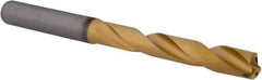 Kennametal - 19/64" 140° Solid Carbide Jobber Drill - Multilayer TiAlN Finish, Right Hand Cut, Spiral Flute, Straight Shank, 91mm OAL, Standard Point - Eagle Tool & Supply