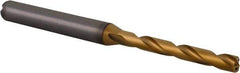 Kennametal - 4mm 140° Solid Carbide Jobber Drill - Multilayer TiAlN Finish, Right Hand Cut, Spiral Flute, Straight Shank, 74mm OAL, Standard Point - Eagle Tool & Supply