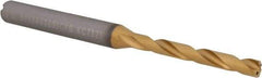 Kennametal - 3.8mm 140° Solid Carbide Jobber Drill - Multilayer TiAlN Finish, Right Hand Cut, Spiral Flute, Straight Shank, 74mm OAL, Standard Point - Eagle Tool & Supply