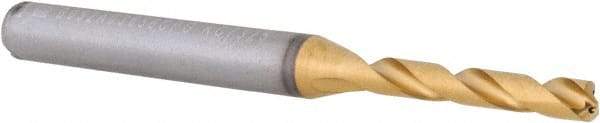 Kennametal - #27 140° Solid Carbide Jobber Drill - Multilayer TiAlN Finish, Right Hand Cut, Spiral Flute, Straight Shank, 66mm OAL, Standard Point - Eagle Tool & Supply