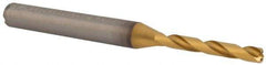 Kennametal - #30 140° Solid Carbide Jobber Drill - Multilayer TiAlN Finish, Right Hand Cut, Spiral Flute, Straight Shank, 66mm OAL, Standard Point - Eagle Tool & Supply