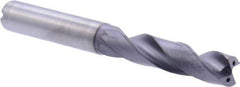 Kennametal - 3/8" 180° Spiral Flute Solid Carbide Screw Machine Drill Bit - Multilayer TiAlN Finish, Right Hand Cut, 47mm Flute Length, 89mm OAL, Flat-Bottom Point, Straight Shank, Through Coolant - Eagle Tool & Supply