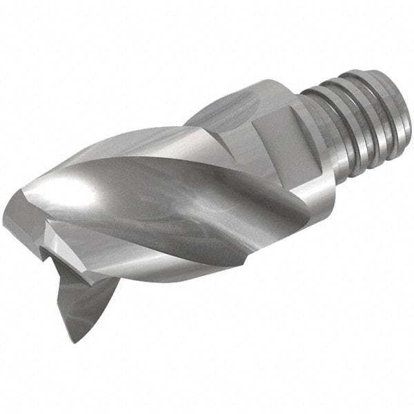 Iscar - MM EA Grade IC08 Carbide T-Slot Milling Tip Insert - Uncoated, 3 Flutes, 24.99mm Cutting Diam, 19mm Depth of Cut, 37.01mm Extension, 0.02" Cnr Rad, 40° Helix - Eagle Tool & Supply