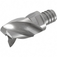 Iscar - MM EA Grade IC08 Carbide T-Slot Milling Tip Insert - Uncoated, 3 Flutes, 24.99mm Cutting Diam, 19mm Depth of Cut, 37.01mm Extension, 0.02" Cnr Rad, 40° Helix - Eagle Tool & Supply