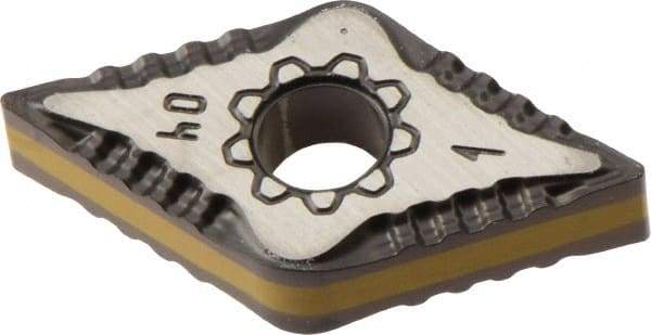 Iscar - DNMG431 F3P Grade IC8250 Carbide Turning Insert - TiCN/Al2O3/TiN Finish, 55° Diamond, 1/2" Inscr Circle, 3/16" Thick, 1/64" Corner Radius - Eagle Tool & Supply