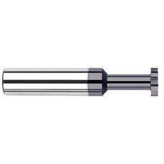 Woodruff Keyseat Cutter: 0.2362″ Cut Dia, 0.039″ Cut Width, 1/4″ Shank Dia, Straight Tooth 2-1/2″ OAL, 6 Teeth, Solid Carbide, AlTiN Finish