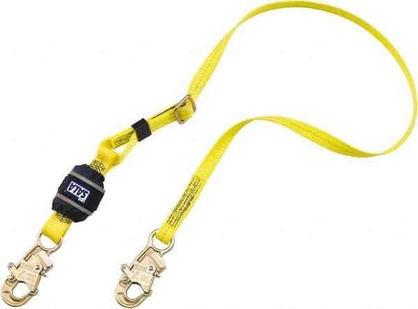 DBI/SALA - 6' Long, 310 Lb Capacity, 1 Leg Locking Snap Hook Harness Shock Absorbing Lanyard - 1" Diam, Polyester Webbing, Locking Snap Hook Anchorage Connection - Eagle Tool & Supply