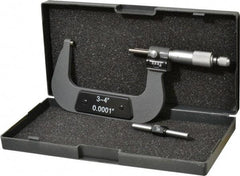 Value Collection - 3 to 4" Range, 0.0001" Graduation, Mechanical Outside Micrometer - Ratchet Stop Thimble, Digital Counter - Eagle Tool & Supply