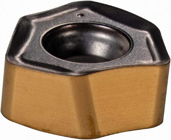 Iscar - H600 WXCU05T312 HP Grade IC830 Carbide Milling Insert - TiAlN/TiN Finish, 0.165" Thick, 0.328" Inscribed Circle, 1.19mm Corner Radius - Eagle Tool & Supply