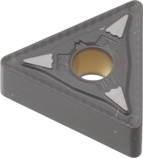 Kennametal - TNMG332 MN Grade KCP25 Carbide Turning Insert - TiCN/Al2O3 Finish, 60° Triangle, 3/8" Inscr Circle, 3/16" Thick, 1/32" Corner Radius - Eagle Tool & Supply