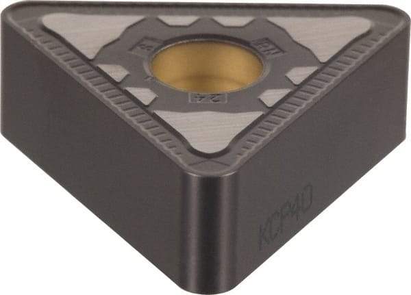 Kennametal - TNMG333 RN Grade KCP25 Carbide Turning Insert - TiCN/Al2O3 Finish, 60° Triangle, 3/8" Inscr Circle, 3/16" Thick, 3/64" Corner Radius - Eagle Tool & Supply