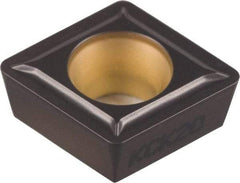 Kennametal - CPMT32.52 LF Grade KCM15 Carbide Turning Insert - TiCN/Al2O3 Finish, 80° Diamond, 3/8" Inscr Circle, 5/32" Thick, 1/32" Corner Radius - Eagle Tool & Supply