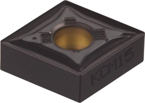 Kennametal - CNMG643 MP Grade KCM25 Carbide Turning Insert - TiN/TiCN/Al2O3 Finish, 80° Diamond, 3/4" Inscr Circle, 1/4" Thick, 3/64" Corner Radius - Eagle Tool & Supply