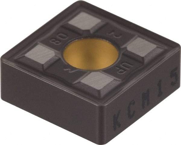 Kennametal - SNMG433 UP Grade KCM25 Carbide Turning Insert - TiN/TiCN/Al2O3 Finish, 90° Square, 1/2" Inscr Circle, 3/16" Thick, 3/64" Corner Radius - Eagle Tool & Supply