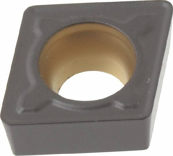 Kennametal - CCMT32.52 MF Grade KCM25 Carbide Turning Insert - TiN/TiCN/Al2O3 Finish, 80° Diamond, 3/8" Inscr Circle, 5/32" Thick, 1/32" Corner Radius - Eagle Tool & Supply