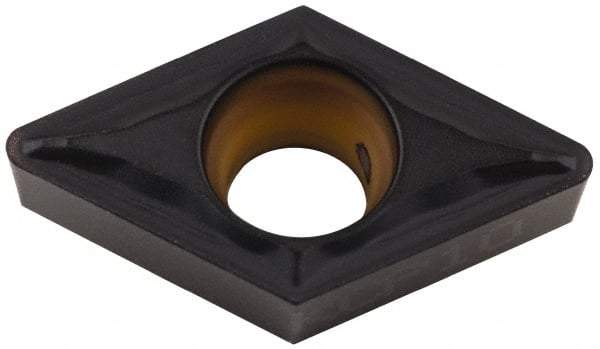 Kennametal - DCMT32.52 FP Grade KCP10 Carbide Turning Insert - TiCN/Al2O3 Finish, 55° Diamond, 3/8" Inscr Circle, 5/32" Thick, 1/32" Corner Radius - Eagle Tool & Supply